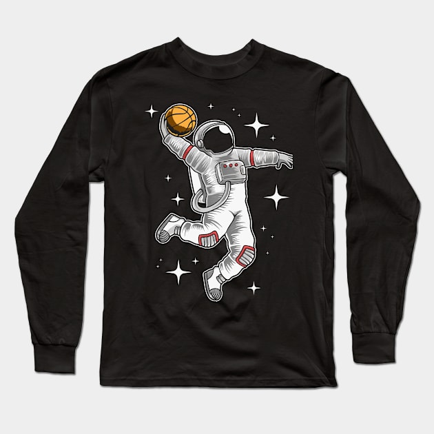 Astronaut Slam Dunk: Basketball Lovers Long Sleeve T-Shirt by TwistedCharm